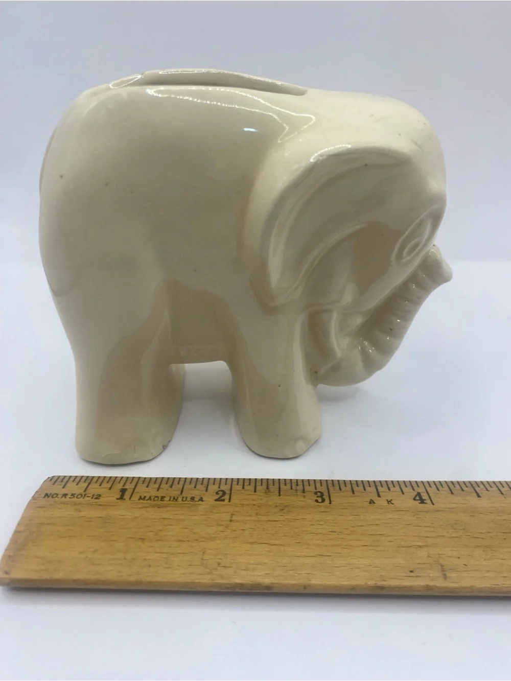 Vintage USA Pottery Ivory Elephant Succulent Planter/Vase Size 3.5”x